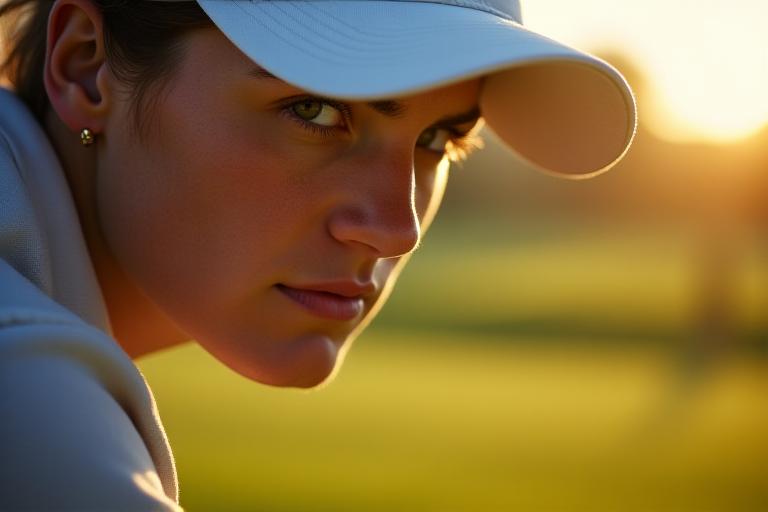 Portrait focalisé d'un golfeur